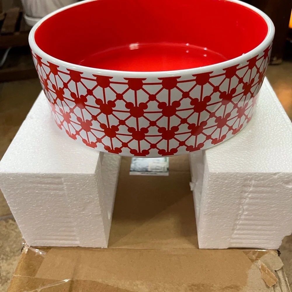 Disney Red and White Dog Bowl
